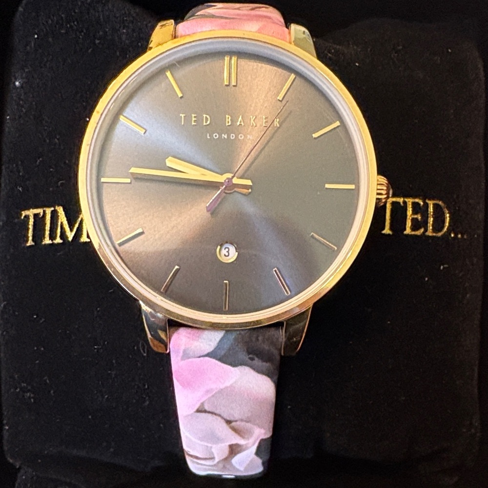 Ted Baker Gold Watch with Pink Strap